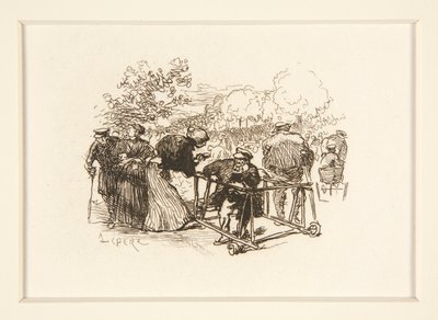 Man in Walker, with Other Figures in a Park by Auguste Lepere