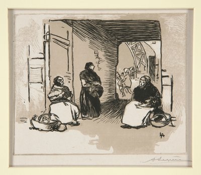 Merchants with Baskets, Rue Montorgueil by Auguste Lepere