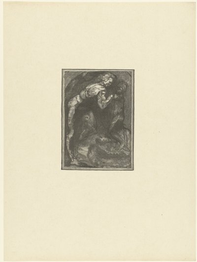 Michelangelo Sculpting a Slave (L