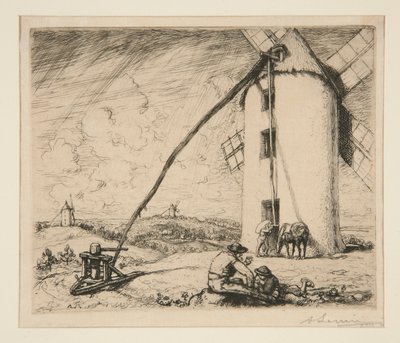 Windmill of Chapelles (Vendee) by Auguste Lepere