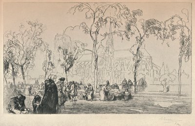 Notre Dame Viewed from the Quai Montebello by Auguste Louis Lepère