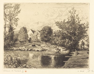 Old Foot-bridge, Banks of the Small Morin by Auguste Lepere