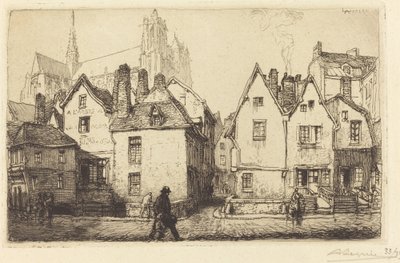 Old Houses at Amiens by Auguste Lepere