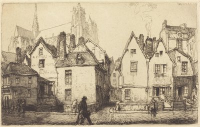 Old Houses at Amiens by Auguste Lepere