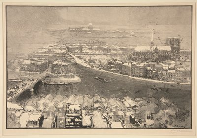 Paris under Snow, Seen from the Top of St. Gervais by Auguste Lepere