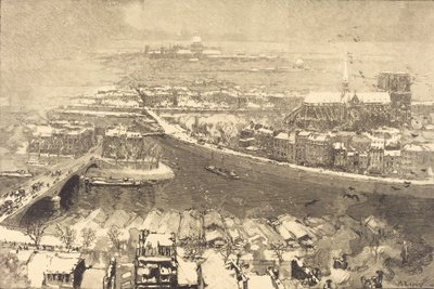 Paris under Snow, View from St.-Gervais by Auguste Lepere