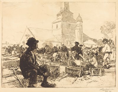 Poultry Market at St.-Jean-de-Mont by Auguste Lepere