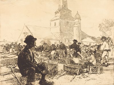 Poultry Market at St.-Jean-de-Mont, 1892 by Auguste Lepere
