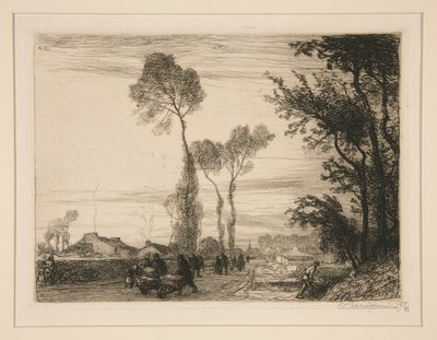 The Return from the Market (Saint-Jean-de-Monts) by Auguste Lepere