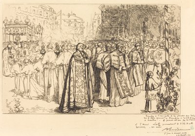 Return of the Procession to Nantes Cathedral by Auguste Lepere