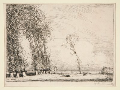 Curtain of Poplars (Vendée) by Auguste Lepere