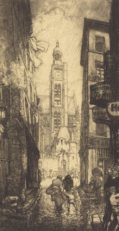 Rue de la Montagne-Sainte-Genevieve, Paris by Auguste Lepere