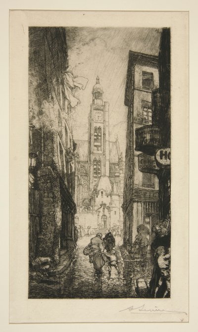Rue de la Montagne Sainte-Geneviève, Paris by Auguste Lepere