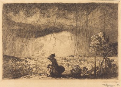 Storm on the Dune, Vendee by Auguste Lepere
