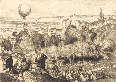 The Falling Balloon, in Pre-Saint-Gervais, 1910 by Auguste Lepere