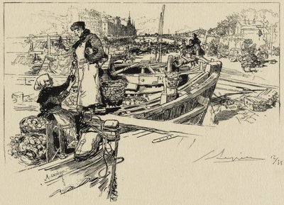 Wharf Scene, possibly 1880s by Auguste Louis Lepère