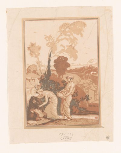 Music and Poetry Helping the Artist by Auguste Lepère (signed by artist)