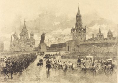 The Coronation of the Tsar. The Imperial Procession Crosses the Royal Square by Auguste Lepère and Auguste Gérardin