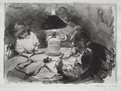 Around the Lamp by Auguste Louis Lepère
