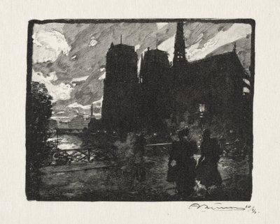 Notre Dame, Evening by Auguste Louis Lepère