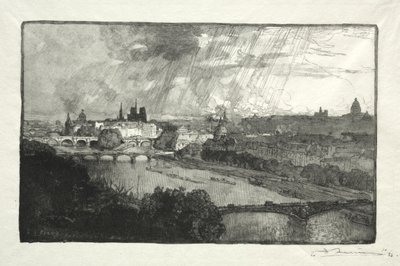 Paris, View from the Pavilion of Flora by Auguste Louis Lepère