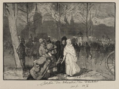Exit from the Théâtre du Châtelet by Auguste Louis Lepère