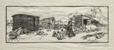 The Carriage House by Auguste Louis Lepère