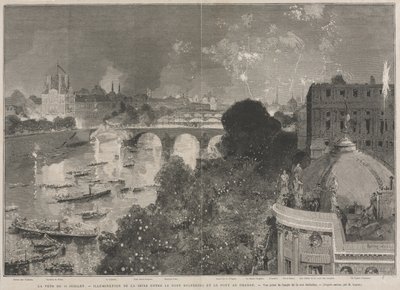 The Festival of 14 July, Illumination of the Place of the Republic (after H. Scott) by Auguste Louis Lepère
