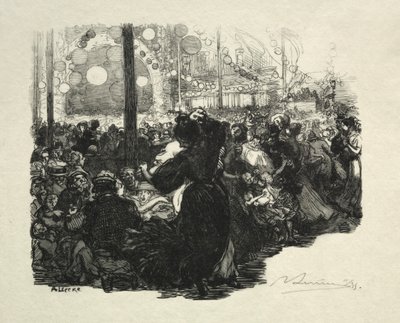 14 Juillet, Rue de Belleville, 10 heures by Auguste Louis Lepère
