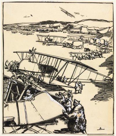 Planes Resting on the Ground (recto) by Auguste Louis Lepère