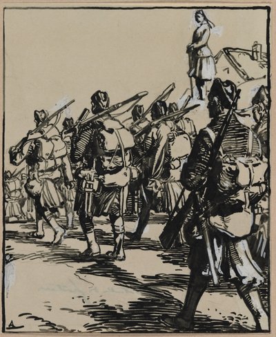 Battle of the Frontiers: Group of British Soldiers by Auguste Louis Lepère
