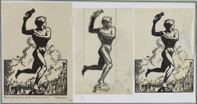Brado, Victor of the Giant Antigoras, 1914 by Auguste Louis Lepère