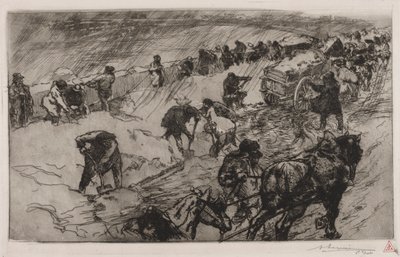 Fight against the Snow, Quai aux Fleurs by Auguste Louis Lepère