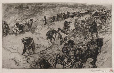 Combat against the Snow, Quai aux Fleurs by Auguste Louis Lepère