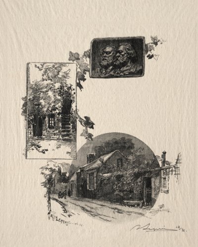 Entrance to the Rousseau Workshop and the House of Millet, 1887 by Auguste Louis Lepère