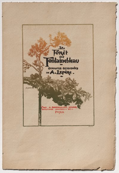 Fontainebleau Forest: Ad for "Fontainebleau Forest" by Auguste Louis Lepère