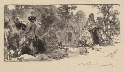 Fontainebleau Forest: Coalmen by Auguste Louis Lepère
