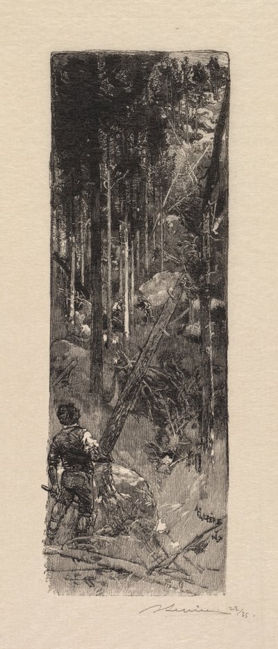 Fontainebleau Forest: Cutting of Pines, 1890 by Auguste Louis Lepère