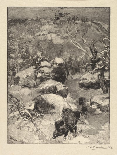 Fontainebleau Forest: Cuvier-Châtillon Cliff by Auguste Louis Lepère