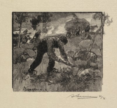 Fontainebleau Forest: Pulling the Heather by Auguste Louis Lepère