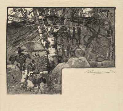Fontainebleau Forest: Ride to the Hounds at Mont-Gérard La Forêt de Fontainebleau, 1890 by Auguste Louis Lepère