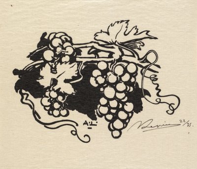Fontainebleau Forest: Tailpiece, Grapes by Auguste Louis Lepère