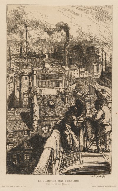 Gazette des Beaux-Arts: Le Quartier des Gobelins, 1889 by Auguste Louis Lepère