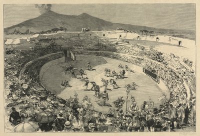 Italy. The Festival of Pompei, The circus of gladiators by Auguste Louis Lepère