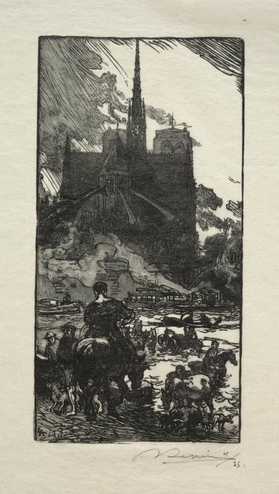 The Watering Place at Point St. Louis by Auguste Louis Lepère