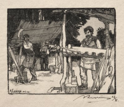 The Lath Maker by Auguste Louis Lepère