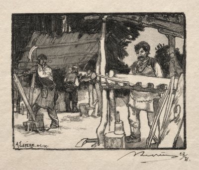 The Lath Maker by Auguste Louis Lepère