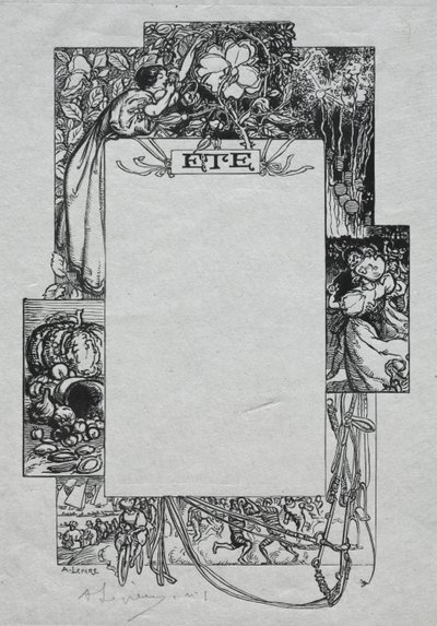 Paris Almanac, 1897: Decorative Border, Summer by Auguste Louis Lepère