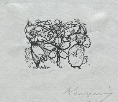 Paris Almanac, 1897: Tail-piece, Spring by Auguste Louis Lepère