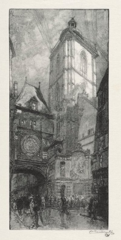 Rouen Illustrated: La Gros Horloge, 1888 by Auguste Louis Lepère